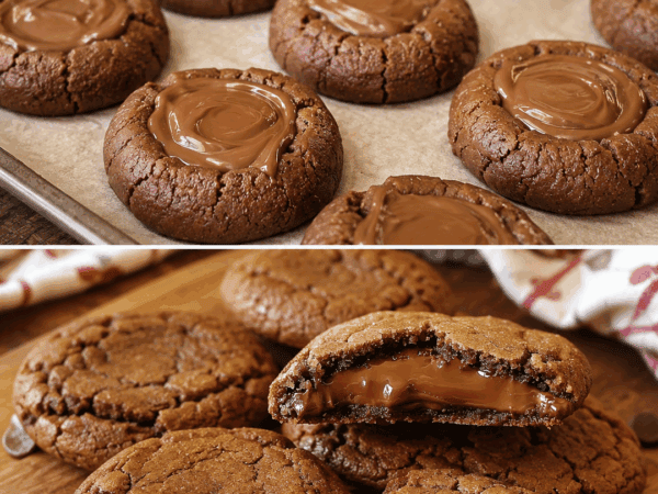 Gefüllte Schoko-Cookies mit flüssigem Kern – außen knusprig, innen unglaublich cremig