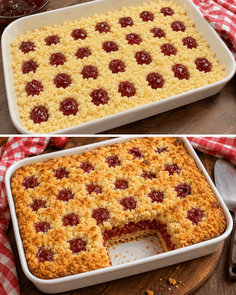 Saftiger Kirsch-Streuselkuchen vom Blech – knusprig, fruchtig und herrlich einfach