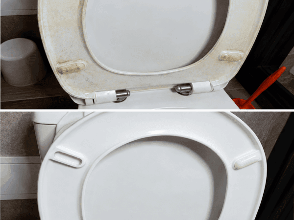 Vergilbten Toilettensitz reinigen: So wird die Unterseite wieder sichtbar sauber