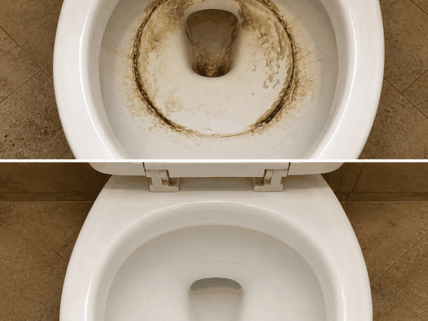 Braune Ablagerungen in der WC-Schüssel mit Zitronensäure aufweichen