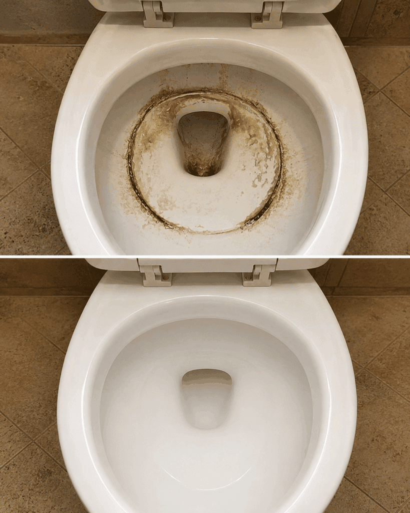 Braune Ablagerungen in der WC-Schüssel mit Zitronensäure aufweichen