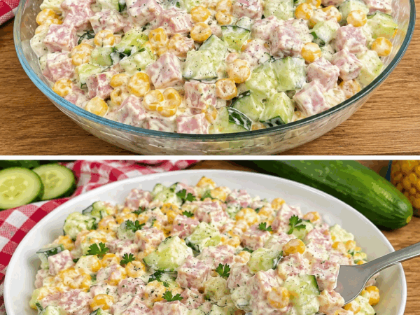 Cremiger Schinken-Gurken-Salat mit Mais – in 15 Minuten fertig und herrlich frisch