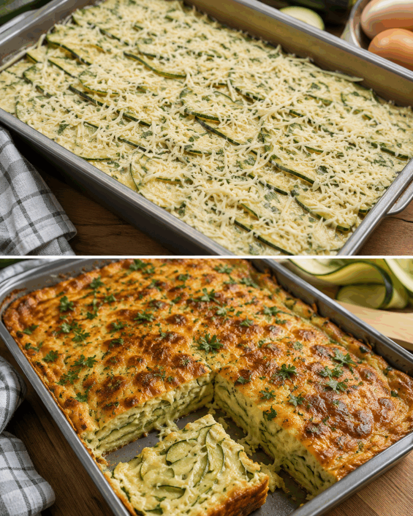 Saftiger Zucchini-Käse-Auflauf – goldbraun überbacken und herrlich cremig