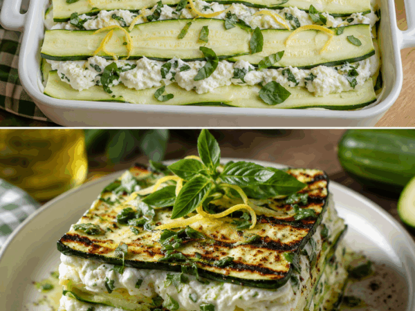Cremige Zucchini-Lasagne mit Ricotta, Kräutern und Zitrone – herrlich leicht und unkompliziert
