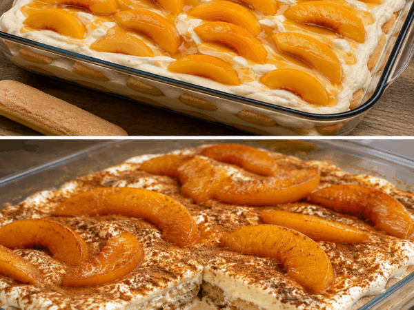 Pfirsich-Tiramisu ohne Ei – cremiges Sommerdessert mit Mascarpone und Löffelbiskuits