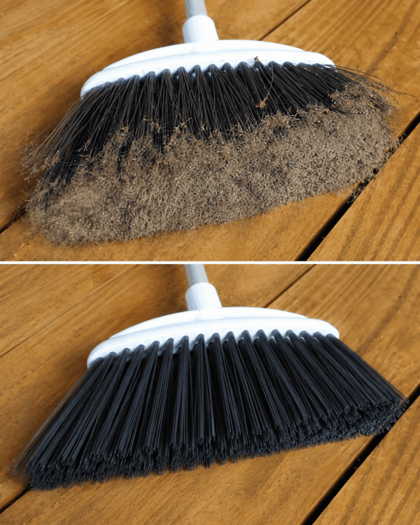 Dieser einfache Besen-Trick löst Haare und Staub aus den Borsten – ohne mühsames Zupfen