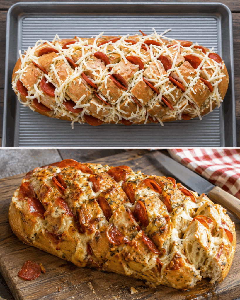 Knuspriges Pizza-Zupfbrot mit Käse und Pepperoni – der Party-Hit aus dem Ofen