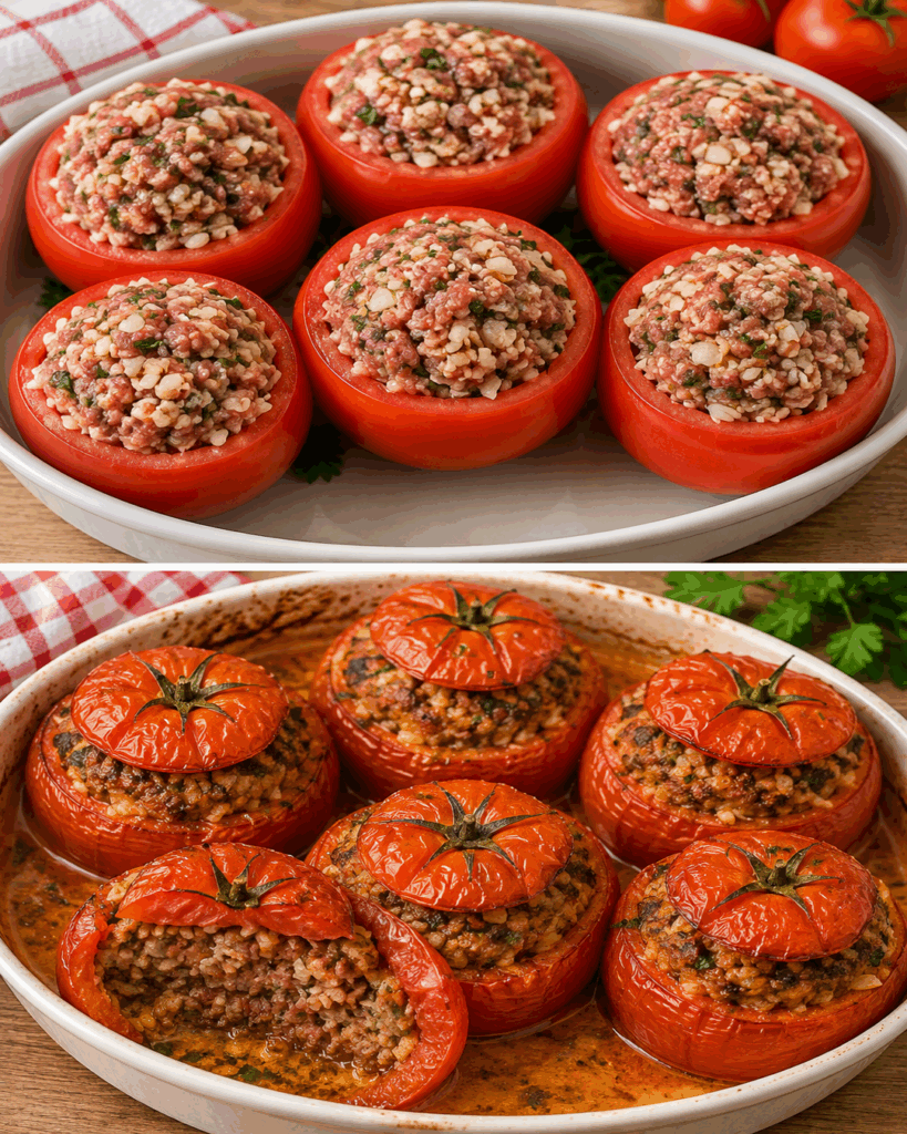 Gefüllte Tomaten mit Hackfleisch und Reis – saftig aus dem Ofen