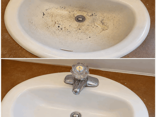 Stark verschmutztes Waschbecken reinigen: So lösen Sie Kalk, Seifenreste und hartnäckigen Schmutz