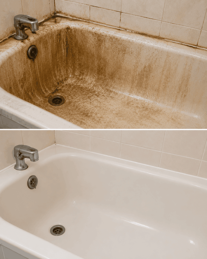 Stark verschmutzte Badewanne reinigen: So lösen Sie Seifenreste, Kalk und hartnäckigen Schmutz schonend