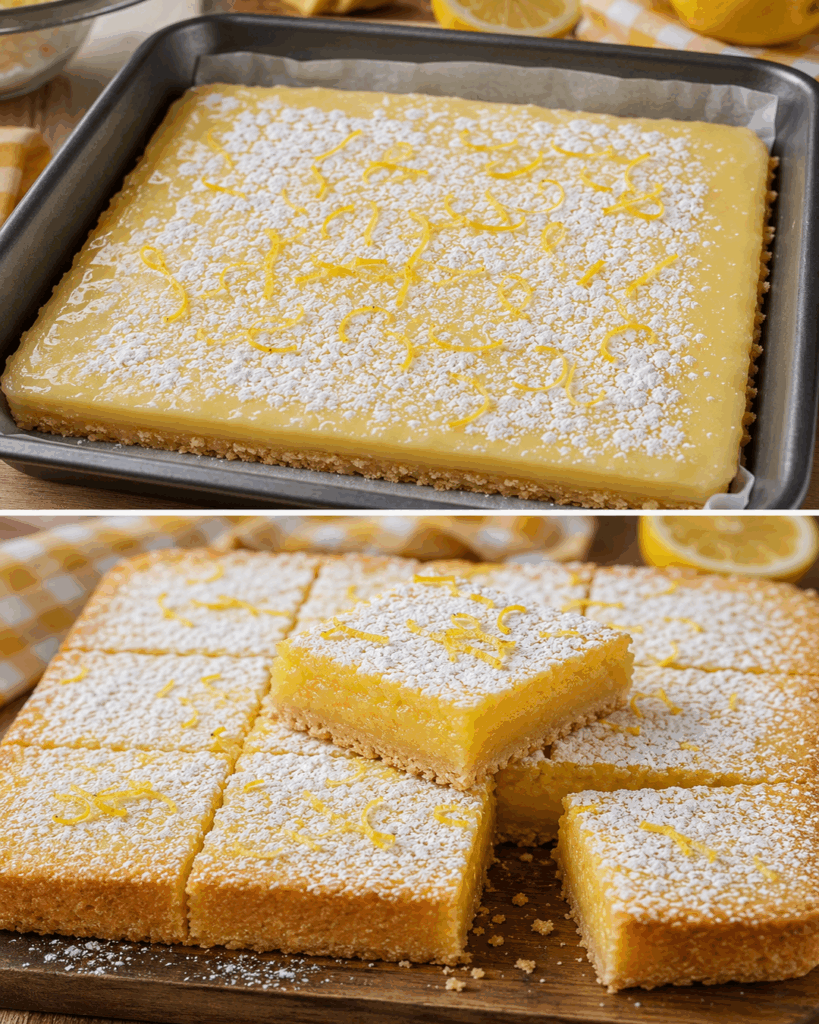 Zitronenschnitten mit cremiger Füllung – herrlich frisch, saftig und einfach gebacken