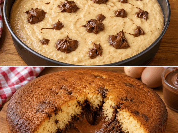 Saftiger Joghurtkuchen mit flüssigem Schoko-Haselnuss-Kern