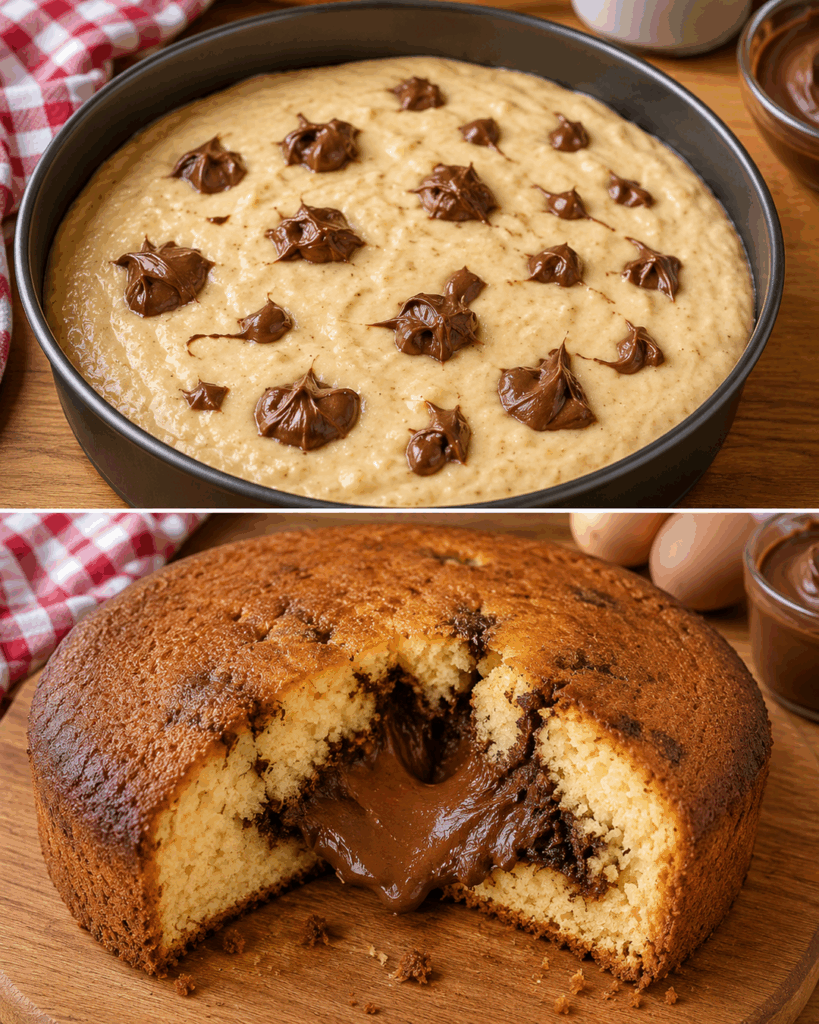 Saftiger Joghurtkuchen mit flüssigem Schoko-Haselnuss-Kern