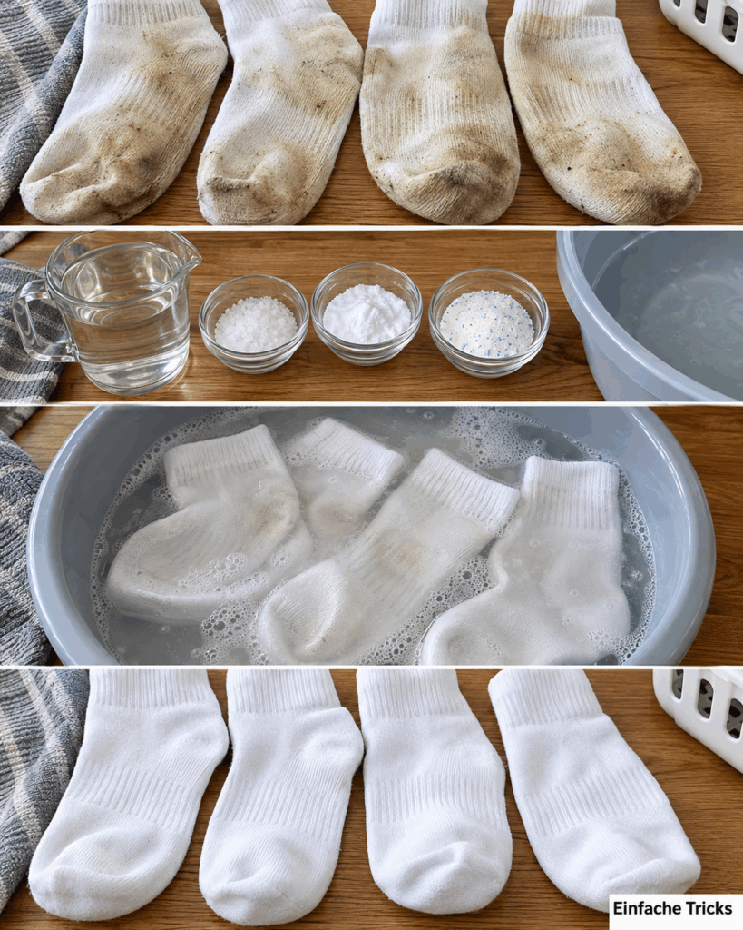 Weiße Socken wieder strahlend sauber: Diese einfache Einweichmethode löst hartnäckigen Grauschleier