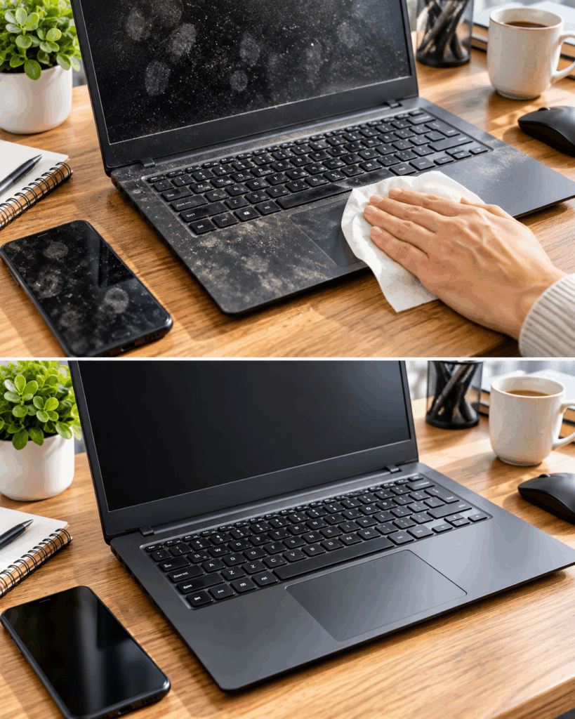 Laptop voller Staub und Fingerabdrücke? So wird Bildschirm und Tastatur schonend wieder sauber