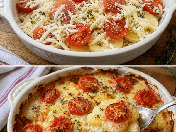 Kartoffel-Tomaten-Gratin mit Mozzarella – herrlich cremig und goldbraun überbacken