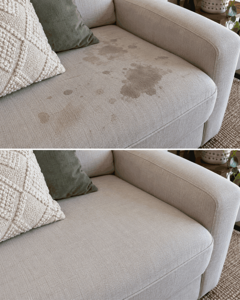 Ich dachte, diese Flecken auf dem Sofa wären dauerhaft – dann habe ich diese einfache Methode ausprobiert