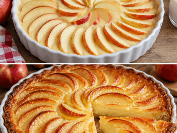 Dieser Apfel-Joghurt-Kuchen ist so cremig und saftig – und dafür braucht man nur wenige einfache Zutaten!