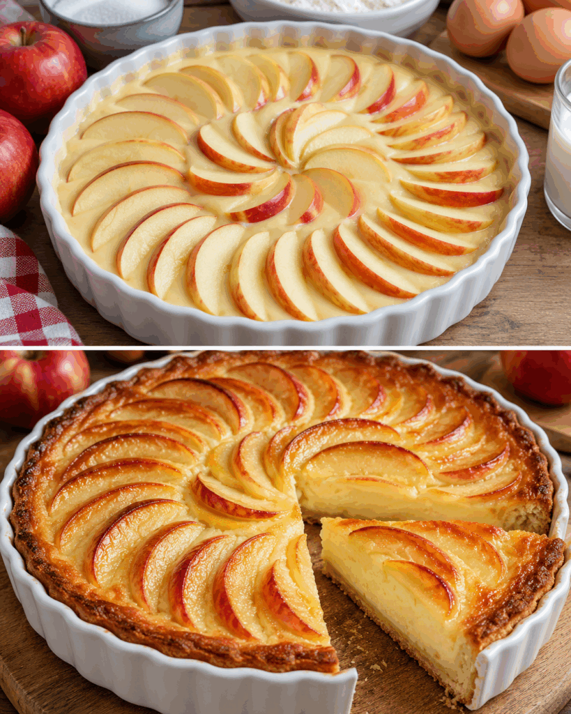 Dieser Apfel-Joghurt-Kuchen ist so cremig und saftig – und dafür braucht man nur wenige einfache Zutaten!