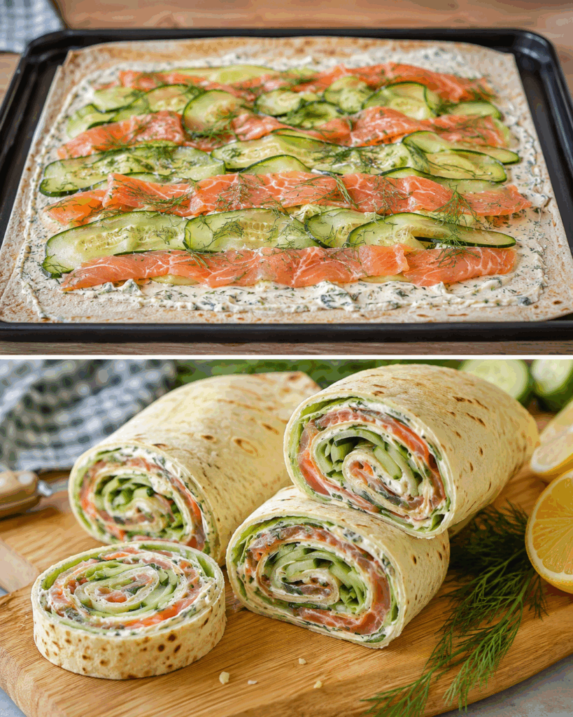 Diese Lachs-Gurken-Wraps sind im Handumdrehen fertig – cremig, frisch und perfekt zum Vorbereiten