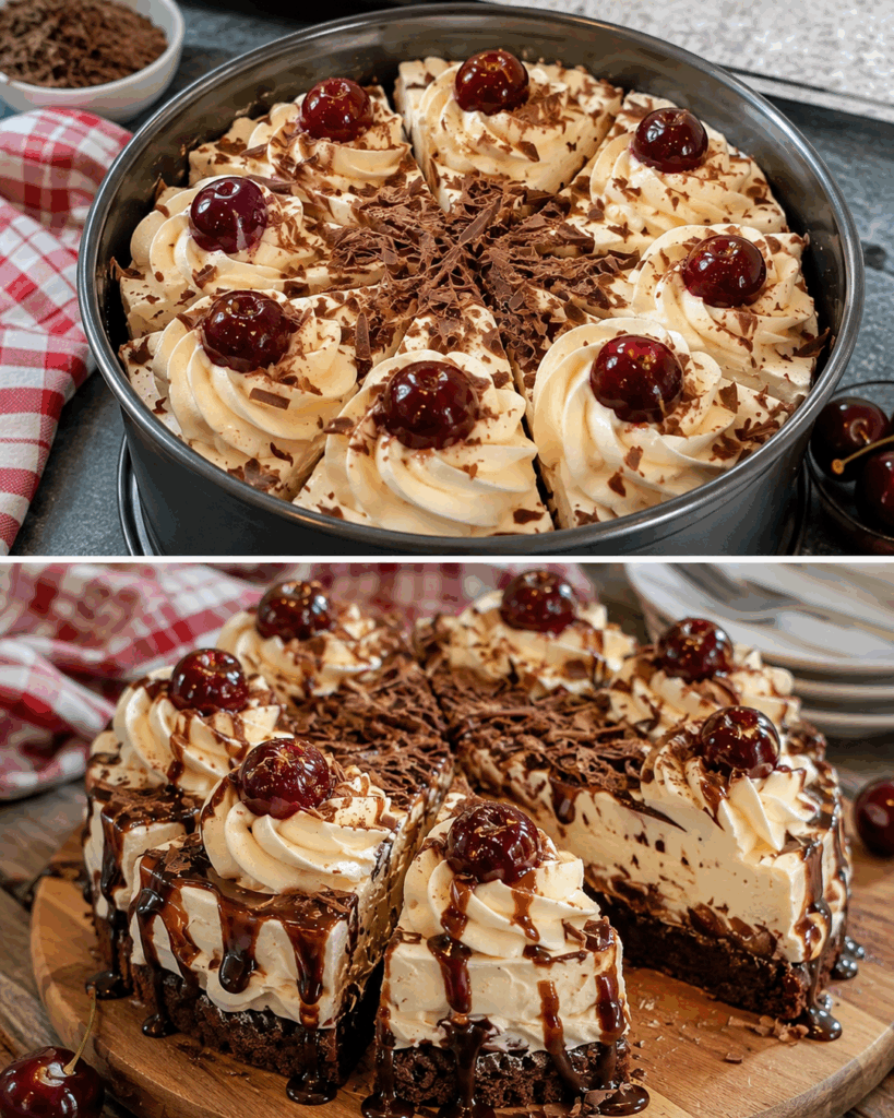 Schwarzwälder Cheesecake ohne Backen – so cremig, schokoladig und kirschig, dass jeder ein zweites Stück möchte!