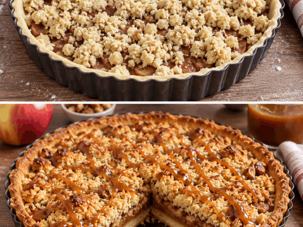 Knuspriger Apfel-Streuselkuchen mit Karamell – dieser Kuchen schmeckt nach purem Kuchenglück