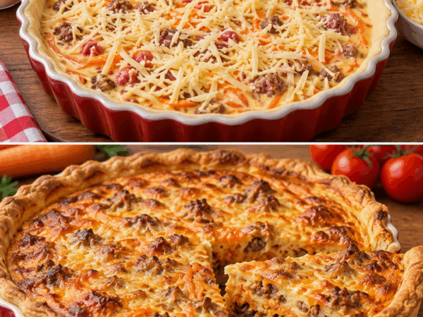 Diese Hackfleisch-Möhren-Quiche macht alle satt – knusprig, cremig und herrlich herzhaft