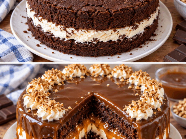 Schoko-Karamell-Torte mit Cremefüllung: Saftig, cremig und unwiderstehlich