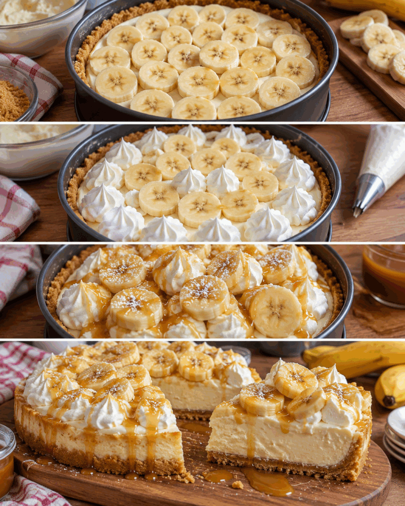 Cremiger Bananen-Karamell-Cheesecake – ein unwiderstehlicher Kuchen für die ganze Familie