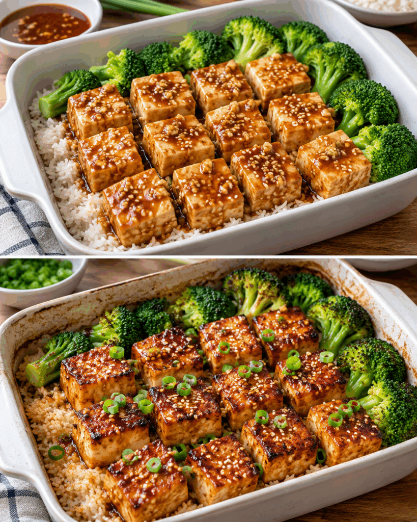 Knuspriger Sesam-Tofu mit Brokkoli und Reis – so lecker, dass selbst Tofu-Skeptiker zugreifen