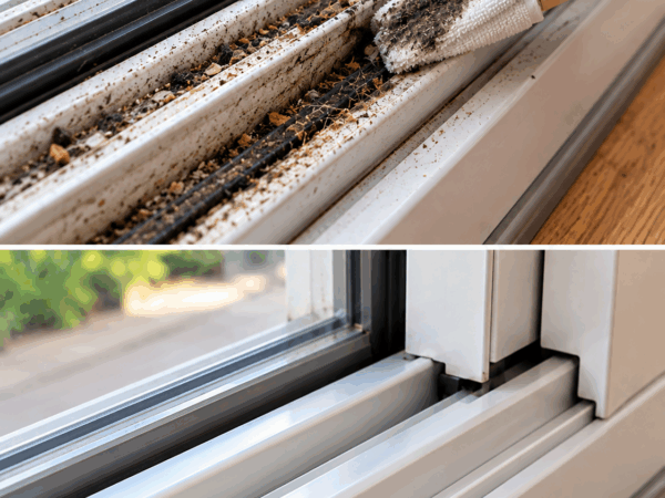 Fenster- und Türschienen voller Schmutz? Mit dieser einfachen Methode werden selbst enge Rillen wieder sauber