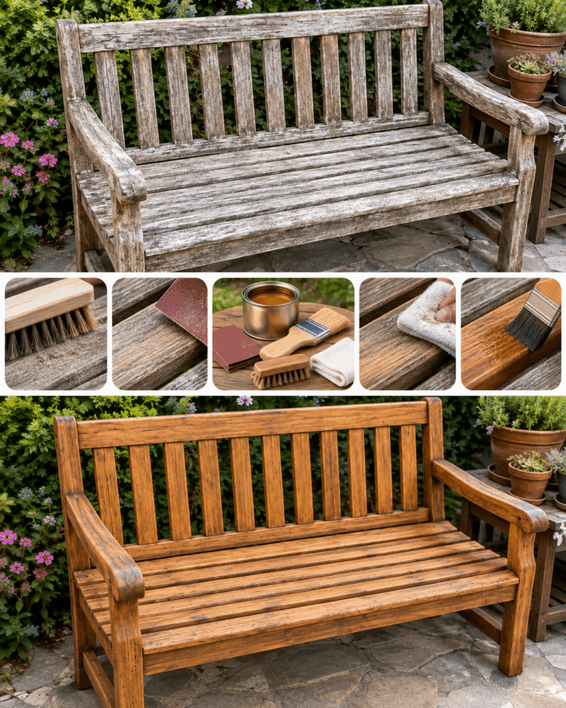 Verwitterte Gartenbank retten: So wird graues Holz wieder schön und wetterfest