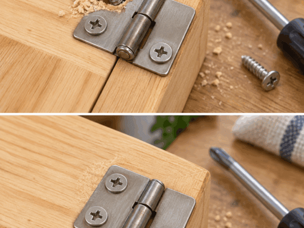 Schraube hält nicht mehr im Holz? Mit diesem einfachen Reparatur-Trick sitzt das Scharnier wieder fest