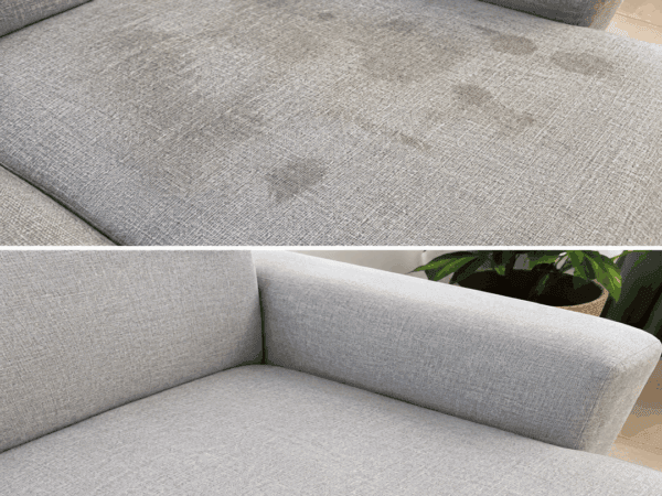 Sofa voller Flecken? Mit dieser schonenden Methode wird der Stoff wieder sichtbar sauber