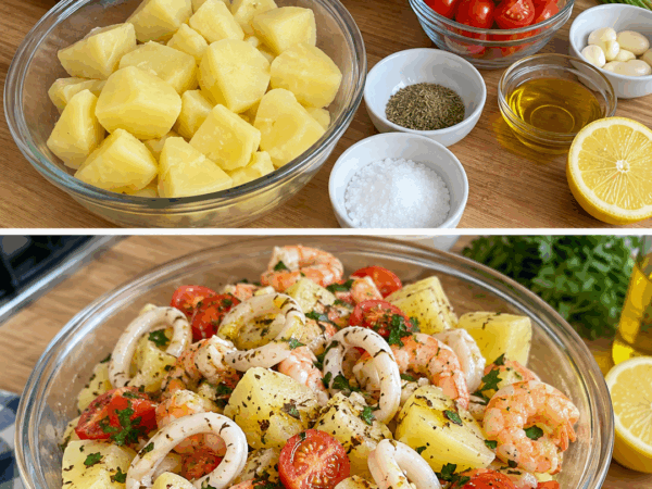 Mediterraner Kartoffel-Meeresfrüchte-Salat – so frisch und aromatisch schmeckt der Sommer