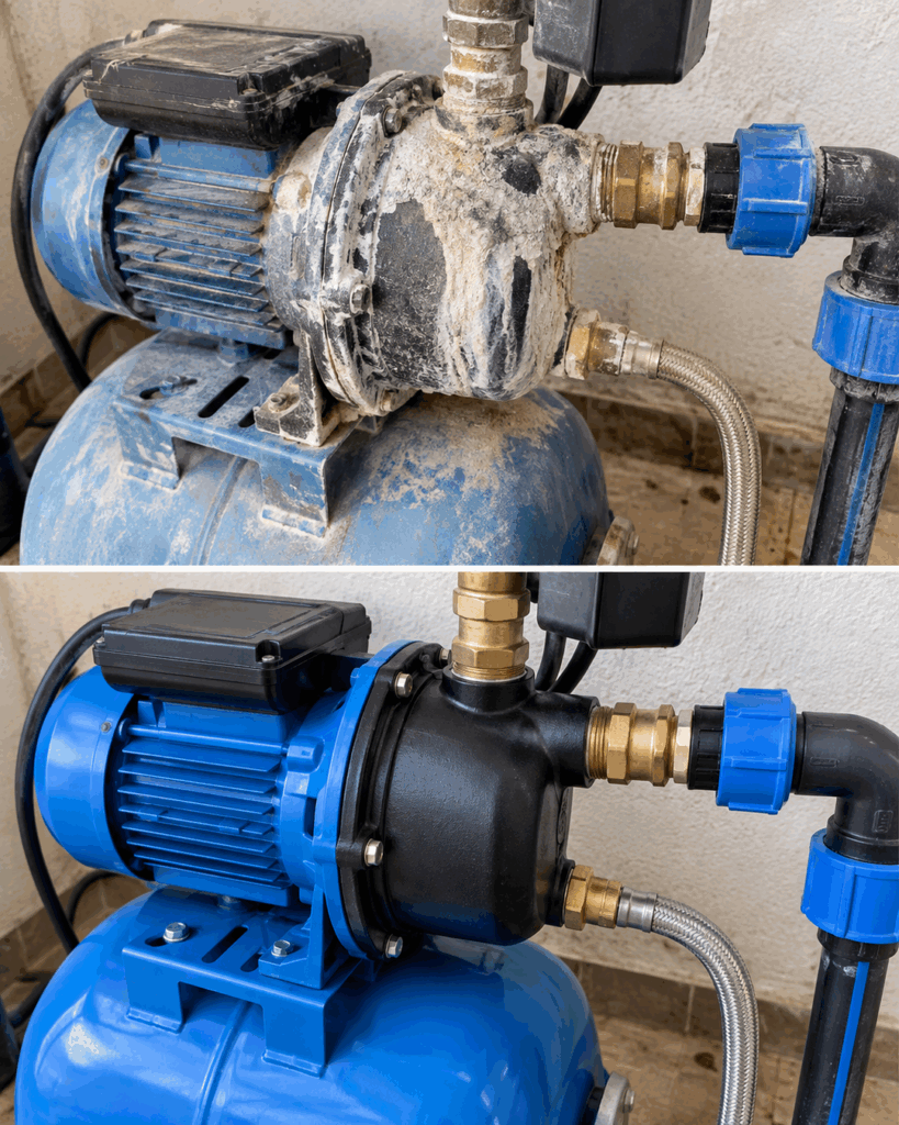 Kalk an der Hauswasserpumpe entfernen: So wird die Pumpstation schonend wieder sauber