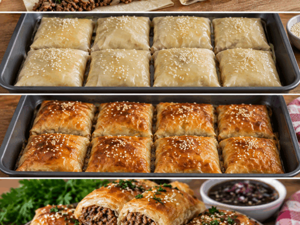 Knusprige Hackfleisch-Börek aus dem Ofen – außen goldbraun, innen herrlich saftig