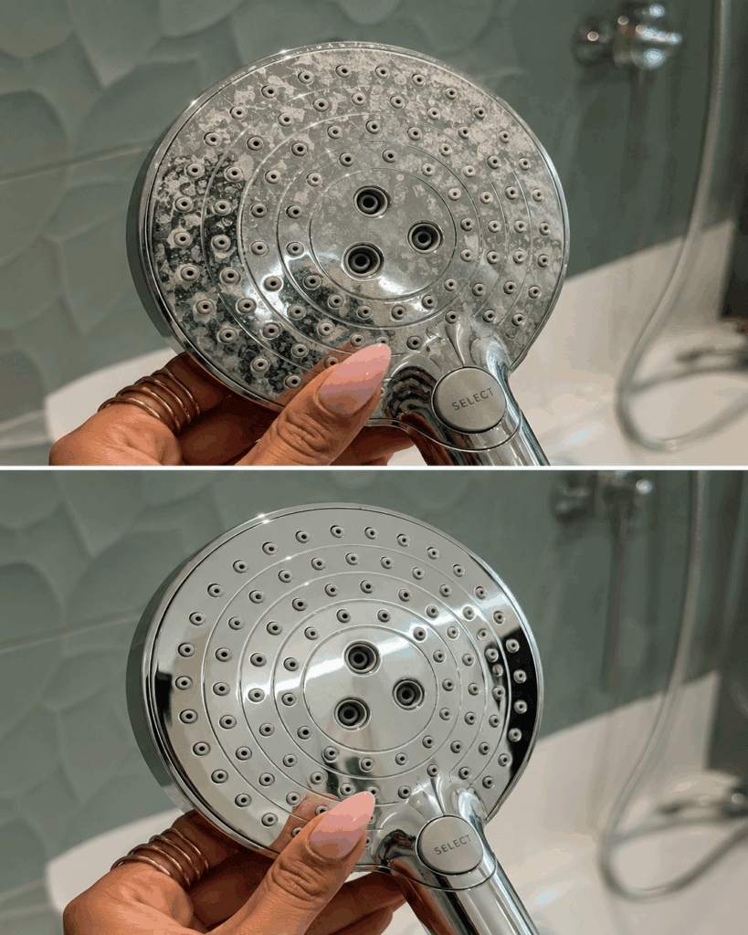 Verkalkter Duschkopf? Mit diesem einfachen Haushaltstrick wird er wieder sauber und der Wasserstrahl gleichmäßig