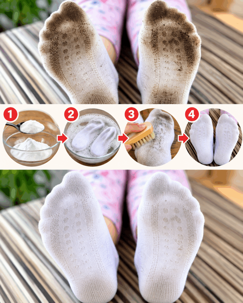 Weiße Socken wieder strahlend sauber: Mit diesem einfachen Einweich-Trick verschwinden hartnäckige Sohlenflecken