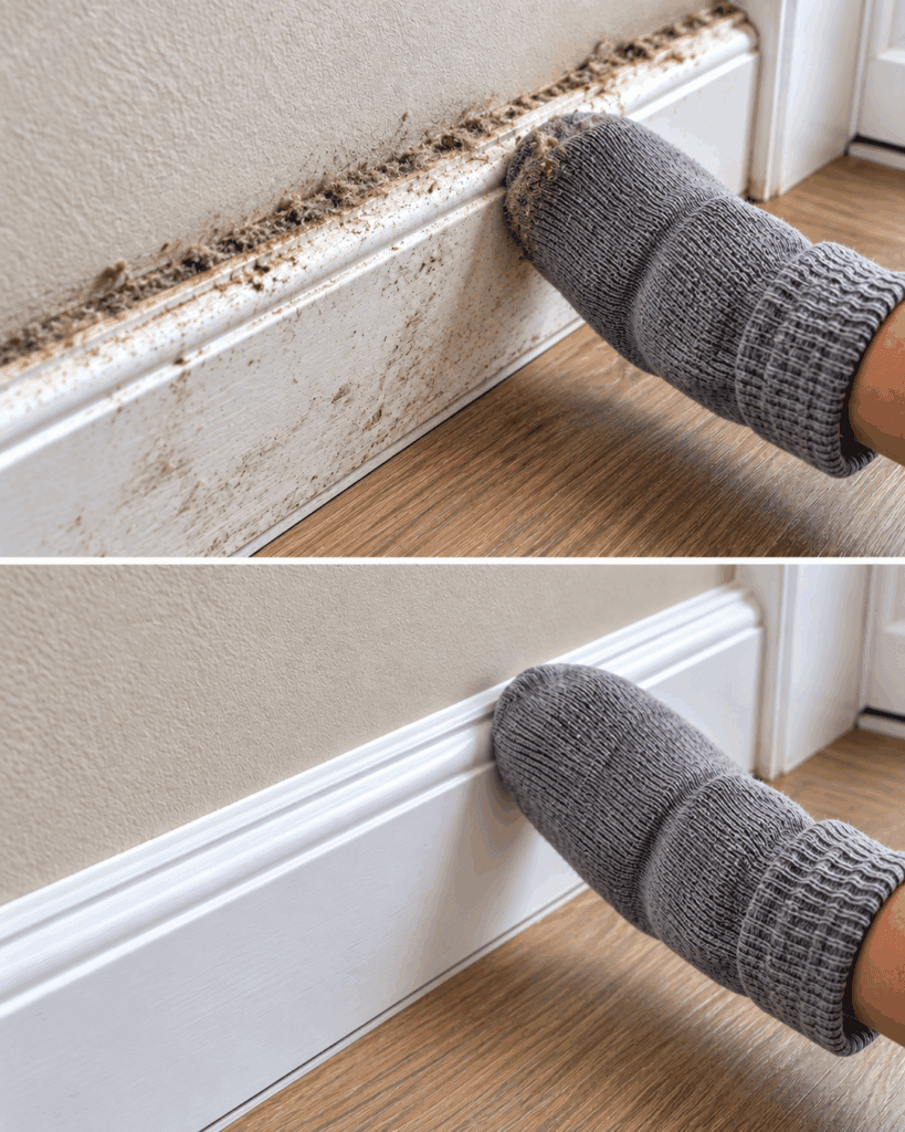 Sockentrick gegen staubige Fußleisten: So werden sie schnell wieder sauber