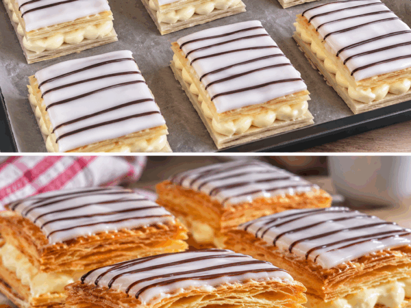 Knusprige Vanille-Mille-feuille wie vom Konditor – mit cremiger Füllung und Schokoglasur