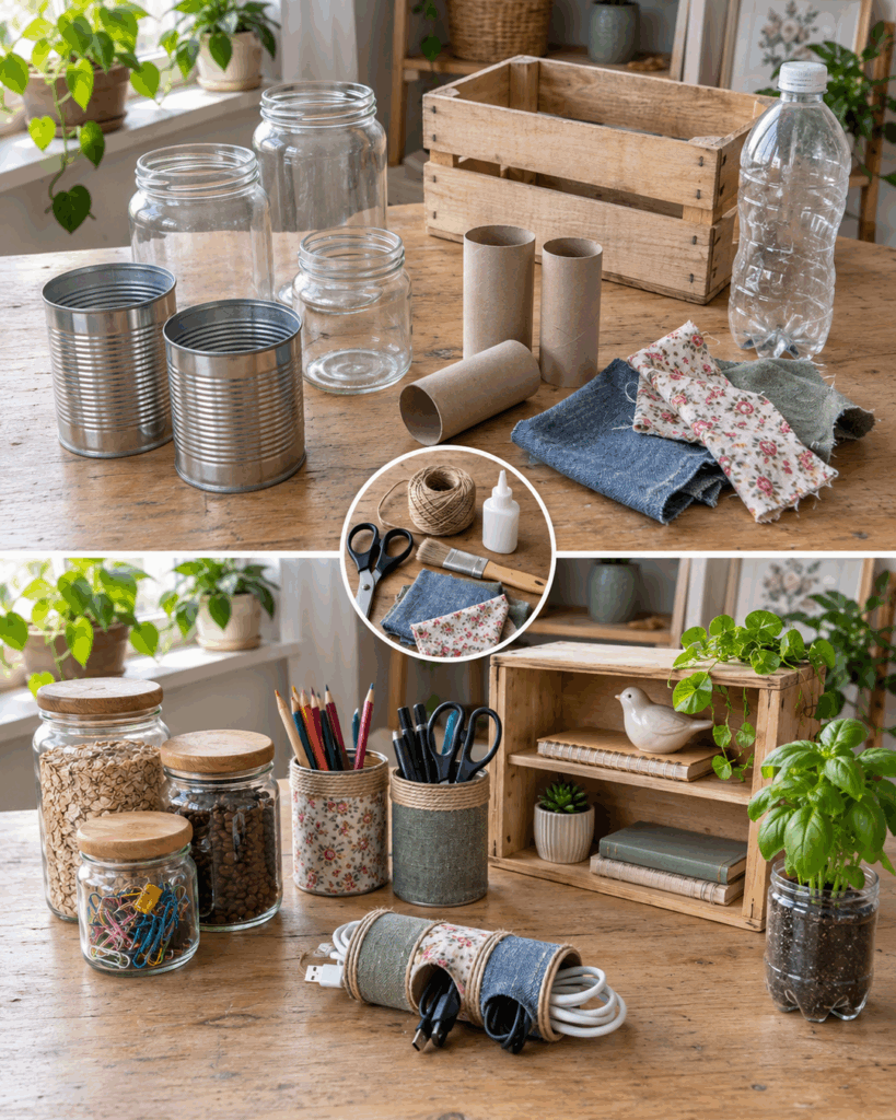 Aus Alt mach Neu: 15 kreative Upcycling-Ideen, die deinem Zuhause sofort mehr Ordnung und Charme schenken