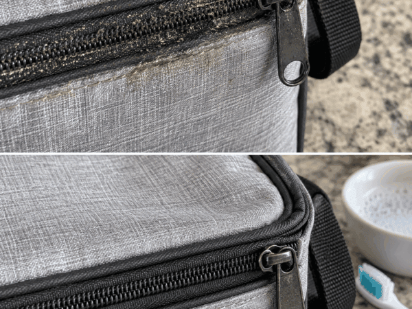 Schwarzer, klebriger Reißverschluss an der Kühltasche? Mit dieser sanften Reinigung wird er wieder sauber