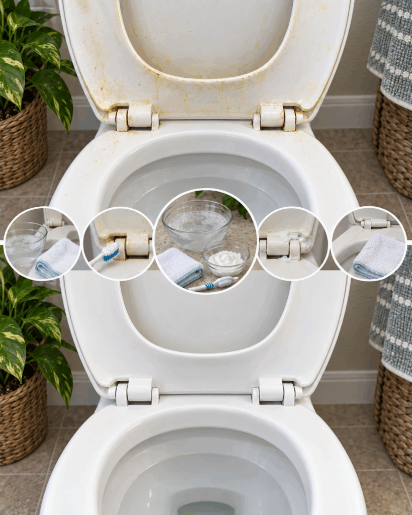Vergilbter Toilettensitz und schmutzige Scharniere? So wird alles wieder sichtbar gepflegt