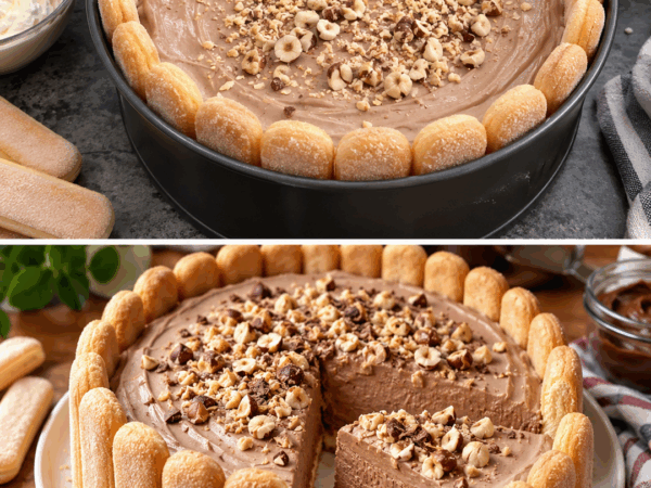 Cremige Nutella-Charlotte ohne Backen – dieses einfache Kühlschrank-Dessert begeistert schon beim Anschneiden