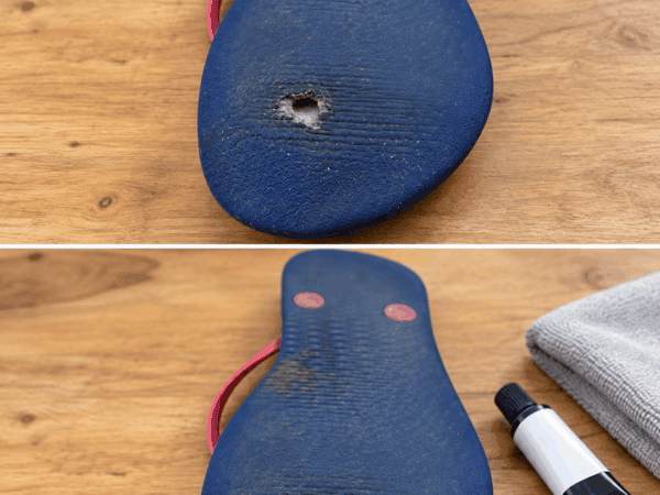 Loch in der Flip-Flop-Sohle? So gelingt eine haltbare Reparatur mit flexiblem Schuhkleber