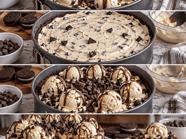 Cremige Oreo-Eistorte mit Vanille, Schokolade und knusprigem Keksboden