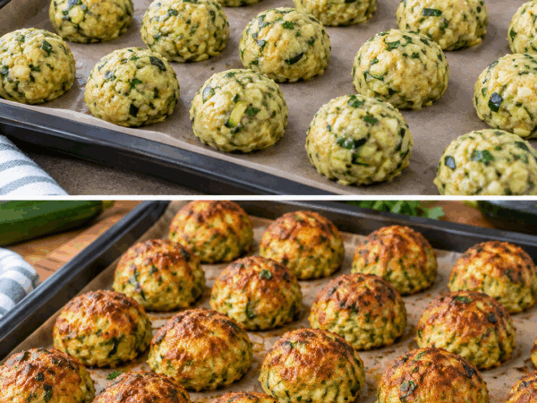 Diese knusprigen Zucchini-Bällchen aus dem Ofen sind schneller weg, als man sie servieren kann