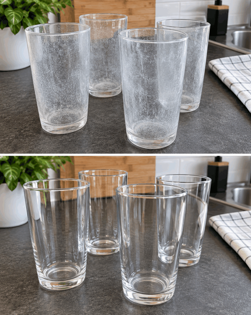 Diese milchigen Gläser sehen aus wie neu: So verschwindet der weiße Schleier ganz einfach