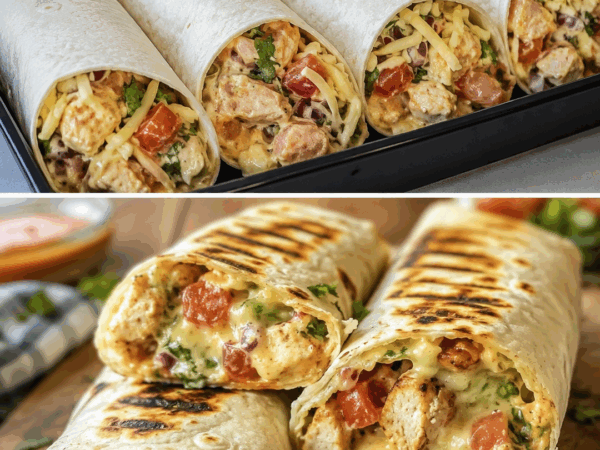 Diese cremigen Hähnchen-Wraps mit Käse sind so lecker, dass garantiert keiner bei nur einem bleibt!